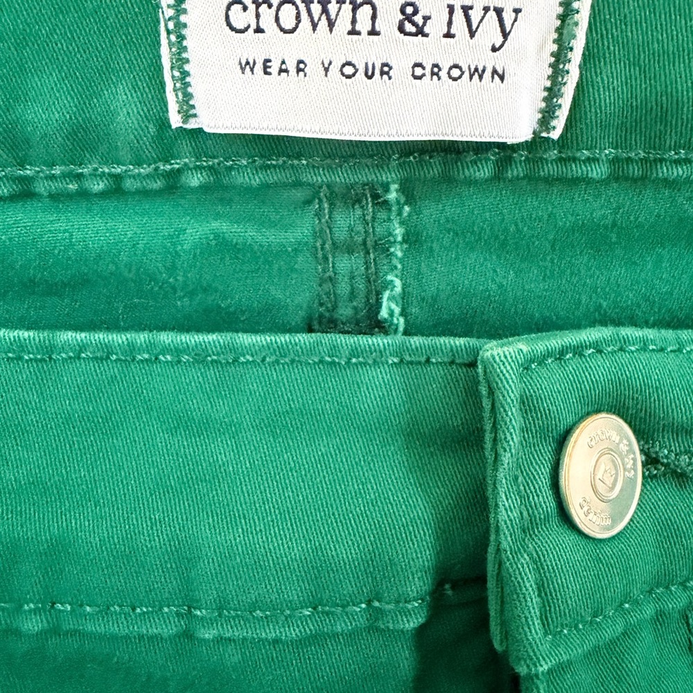Crown & Ivy Woman’s Teal/green Straight Jeans - Picture 3 of 3